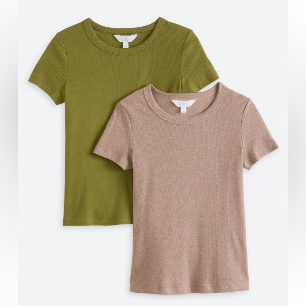 Market & Spruce Tees - Tan and Green